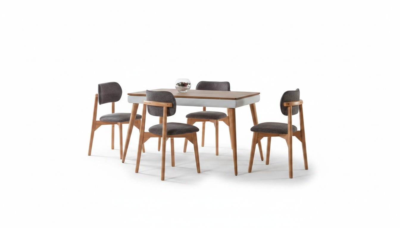 Komplett Set Esstisch 4x Stühle Esszimmer Set Ess Gruppe Holz Tisch Tische 5tlg