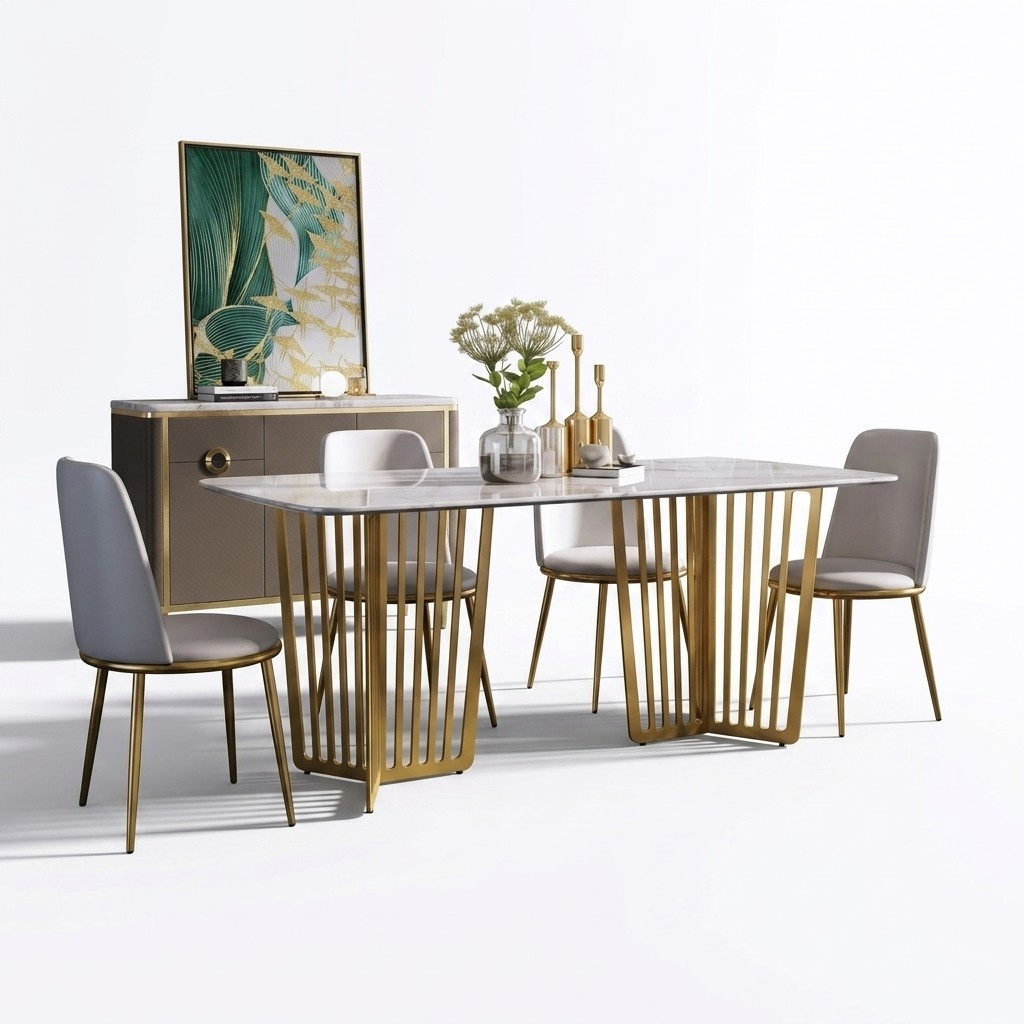 Komplett Set Esstisch + 4 Stühle Esszimmer Set Ess Gruppe Holz Tisch Tische 5tlg