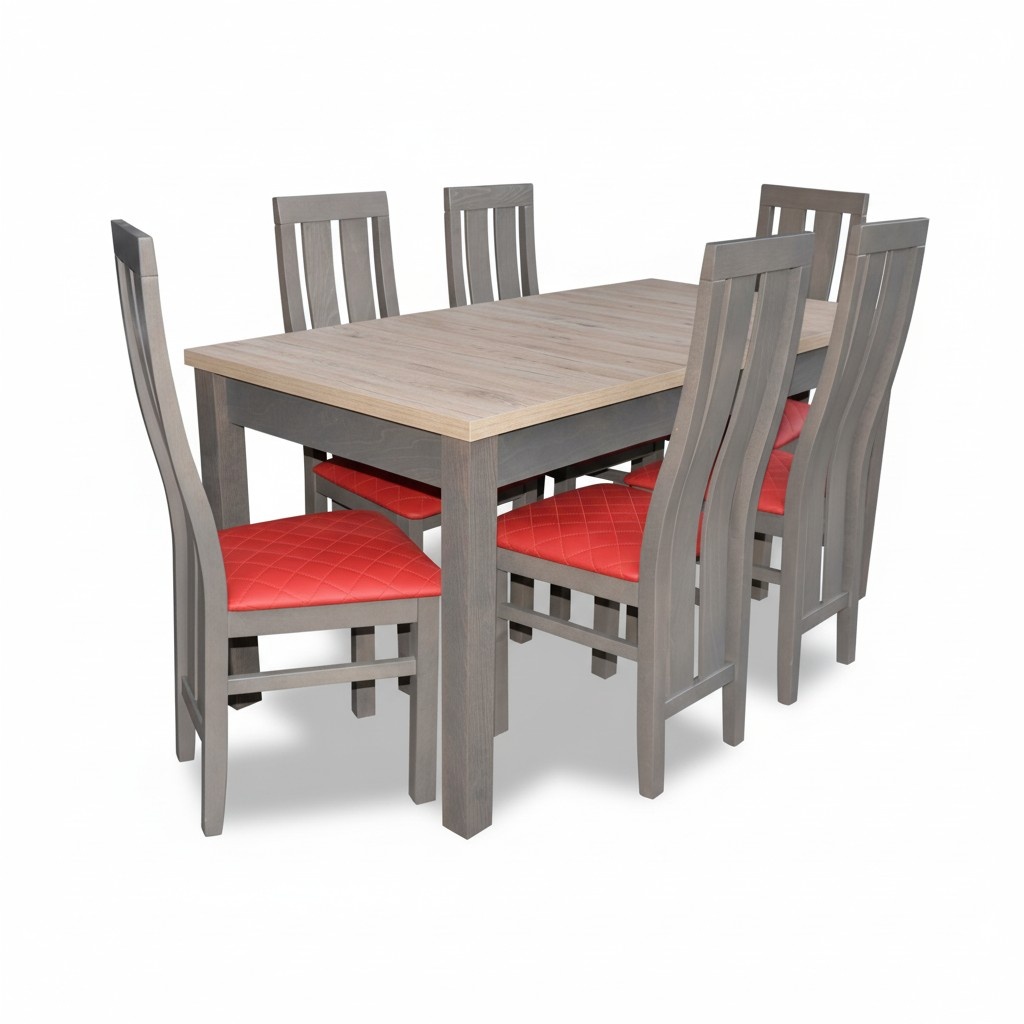 Komplett Set Esstisch 6x Stühle Esszimmer Set Ess Gruppe Tisch Tische 7tlg Neu