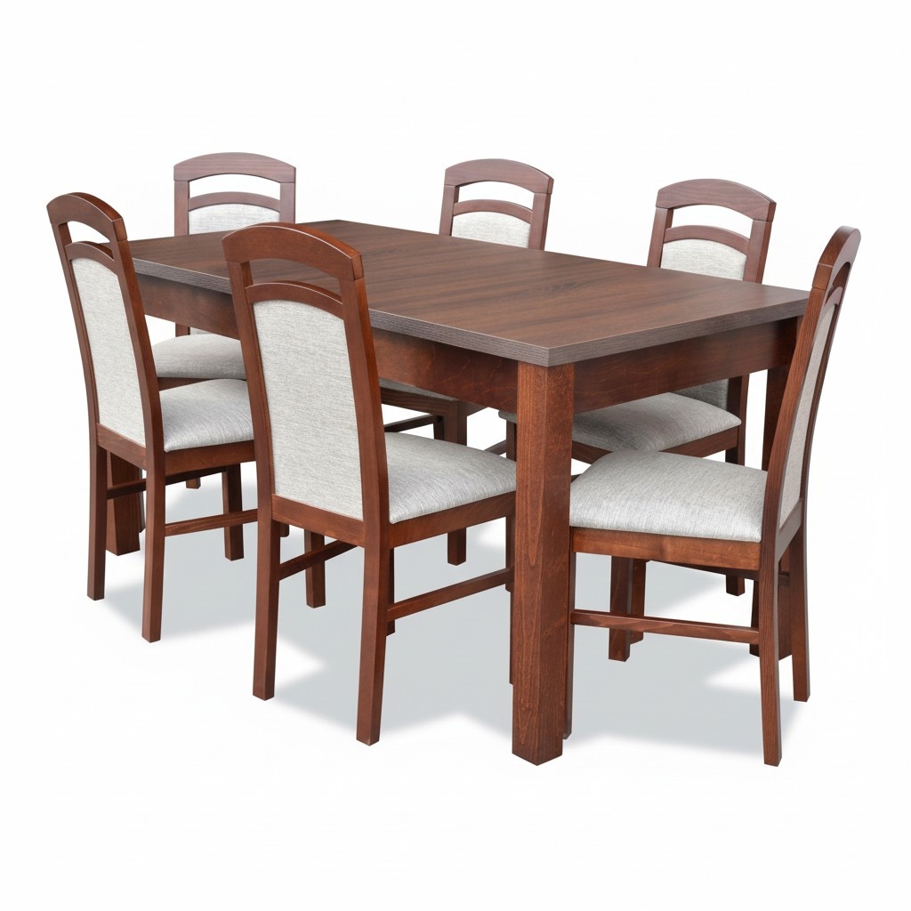 Komplett Set Esstisch + 6 Stühle Esszimmer Garnitur Ess Gruppe Tisch Tische 7tlg