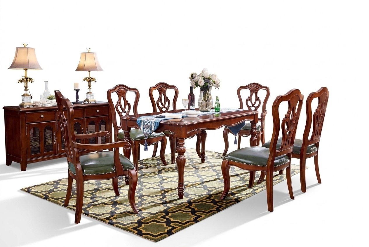 Komplett Set Esstisch + 6 Stühle Esszimmer Gruppe Holz Tisch Tische 7tlg