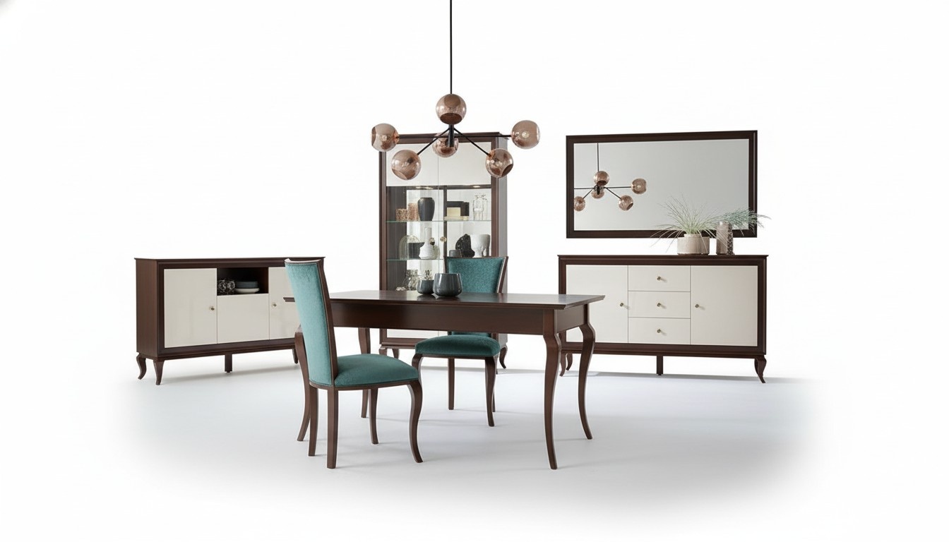 Komplett Set Esstisch + 6 Stühle Esszimmer Set Ess Gruppe Holz Tisch Tische Neu