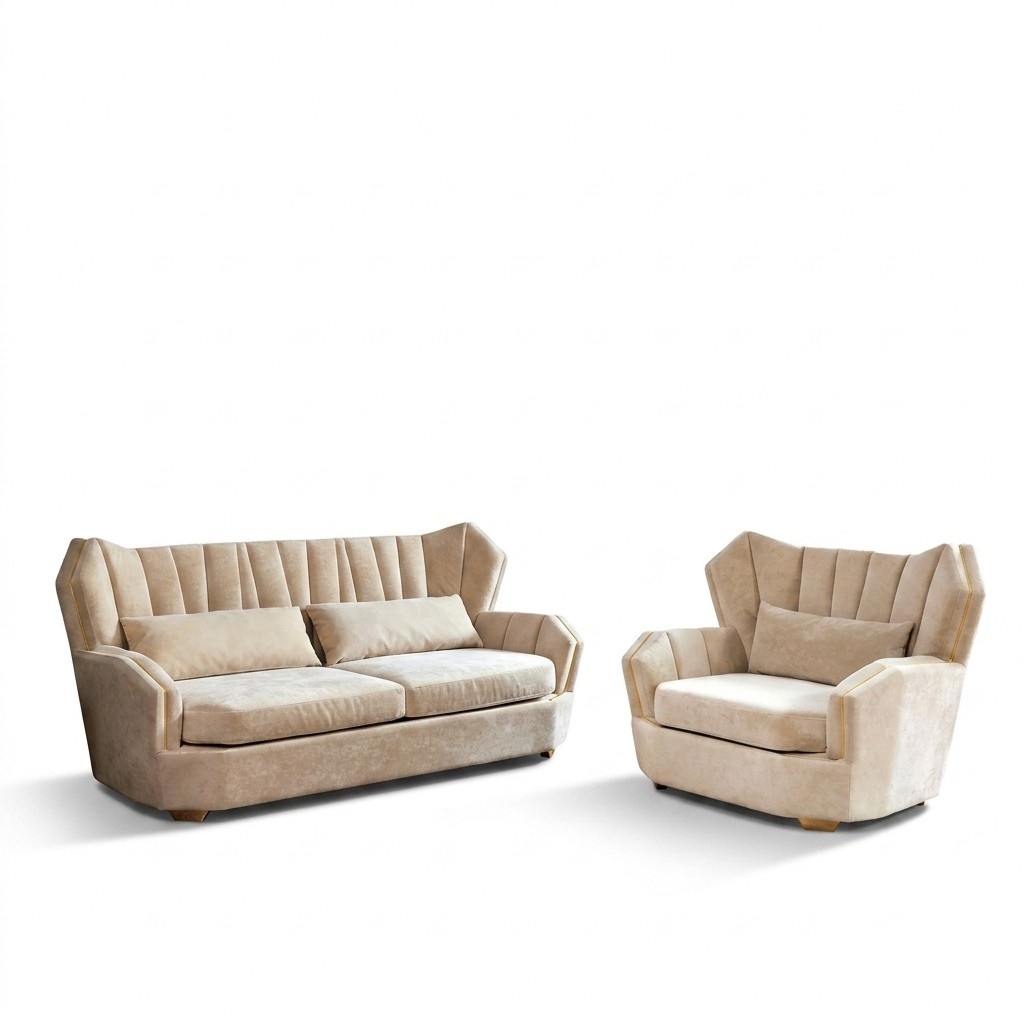 Komplett Set Sofagarnitur 3+1 Sitzer Designer Garnitur Wohnlandschaft Neu