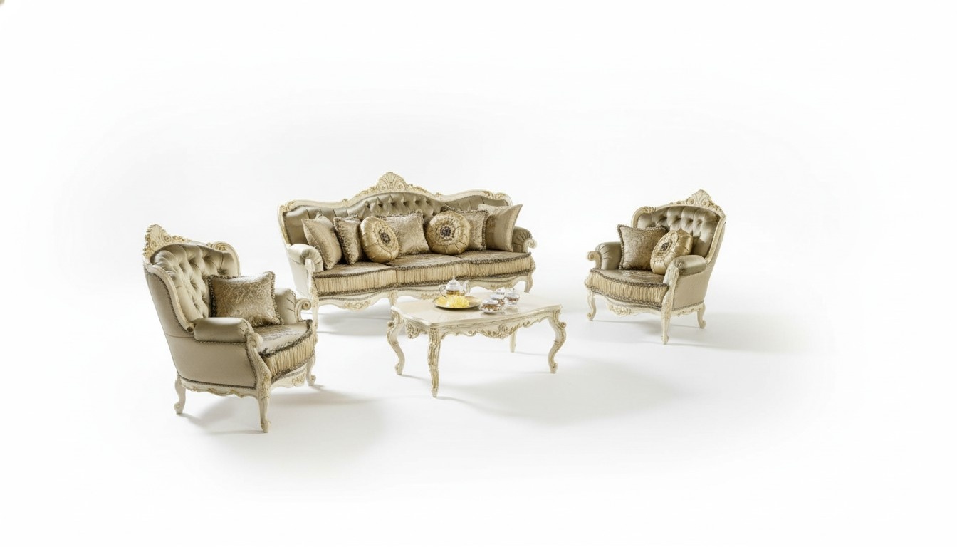 Komplett Set Sofagarnitur 3 1 1 Sitzer + Couchtisch Designer Wohnlandschaft Sofa