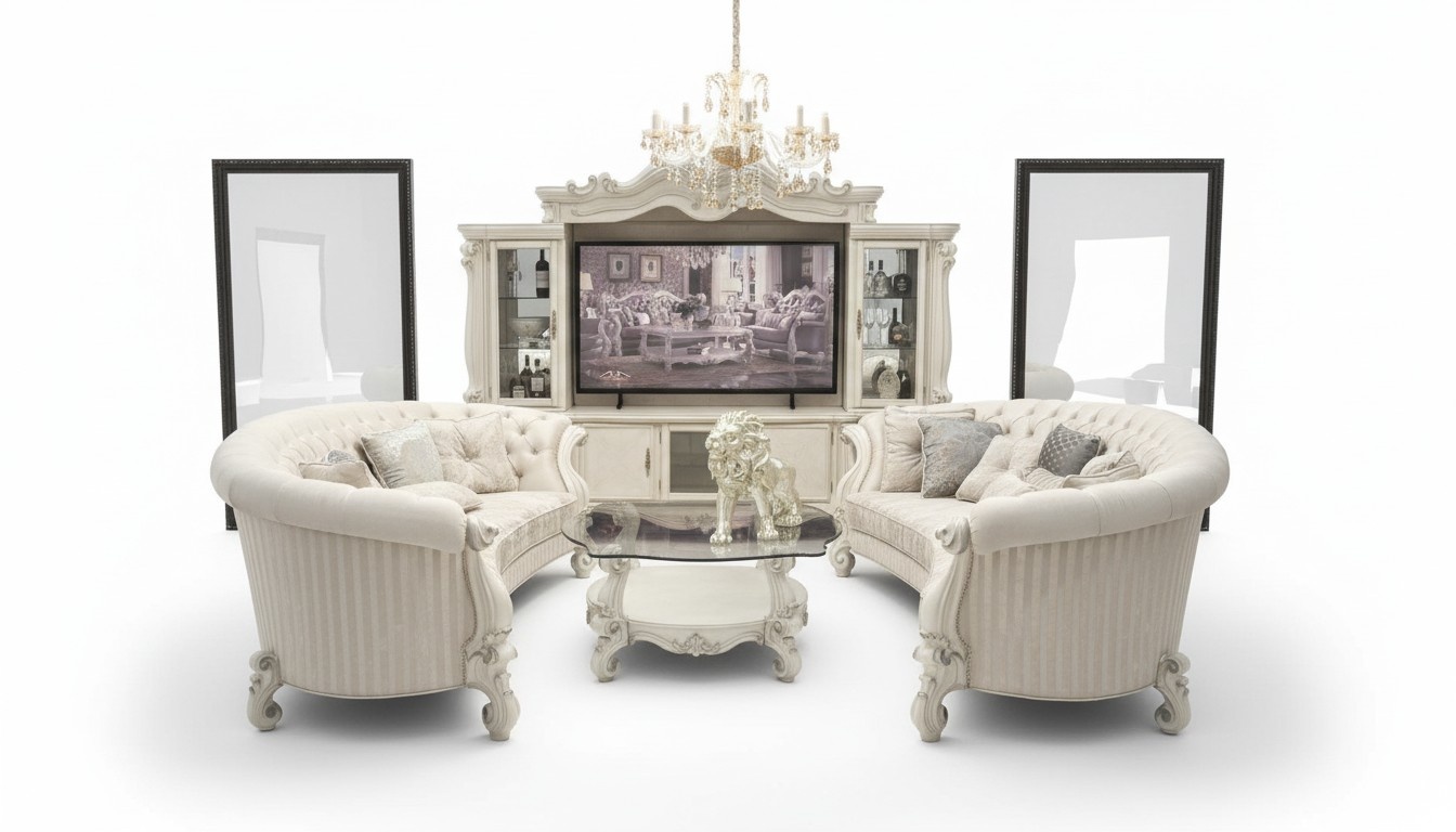 Komplett Set Sofagarnitur 4+4 Sitzer Designer Wohnlandschaft 2 tlg. Gruppe Neu