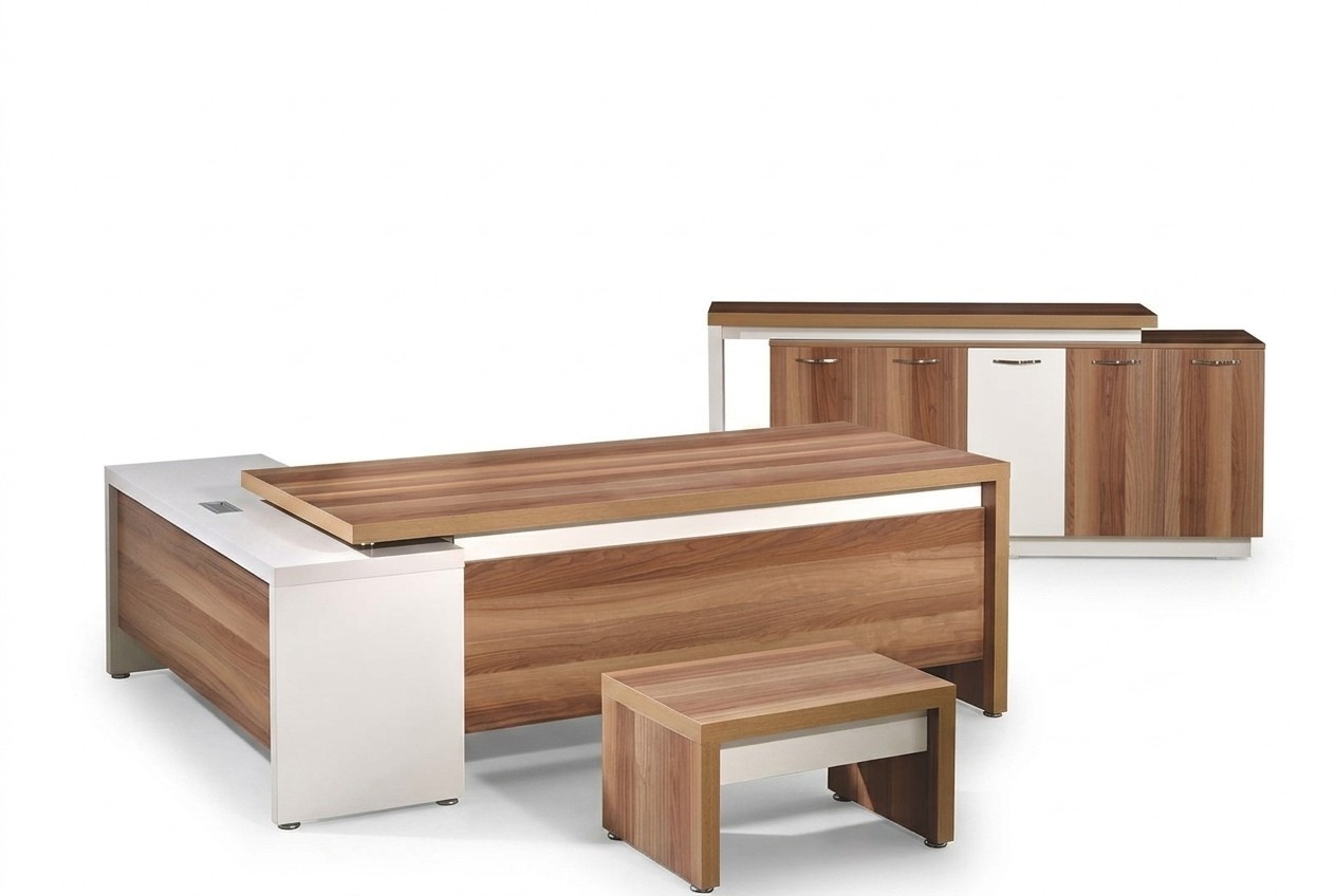 Komplette Arbeitszimmermöbel Eckbürotisch 3tlg Holz Braun Büromöbel
