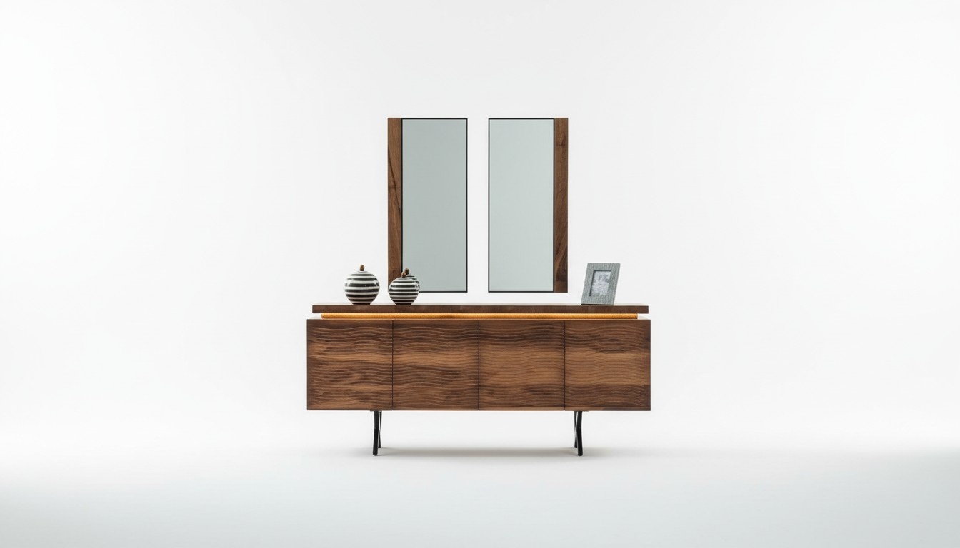 Komplette Braun-Schwarze Essgruppe Designer Holz Esstisch Polsterstühle