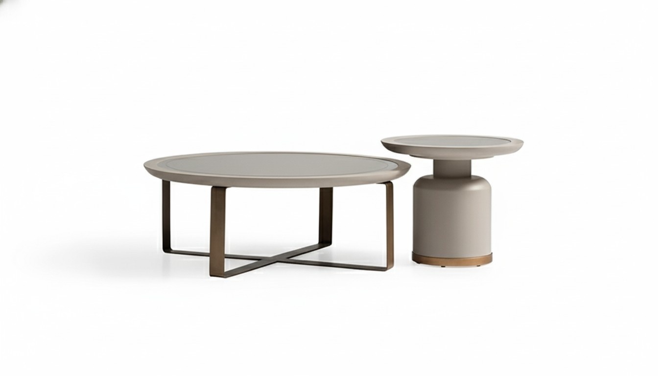 Komplette Couchtisch Beistelltisch Beige Sofatisch Metall Wohnzimmer