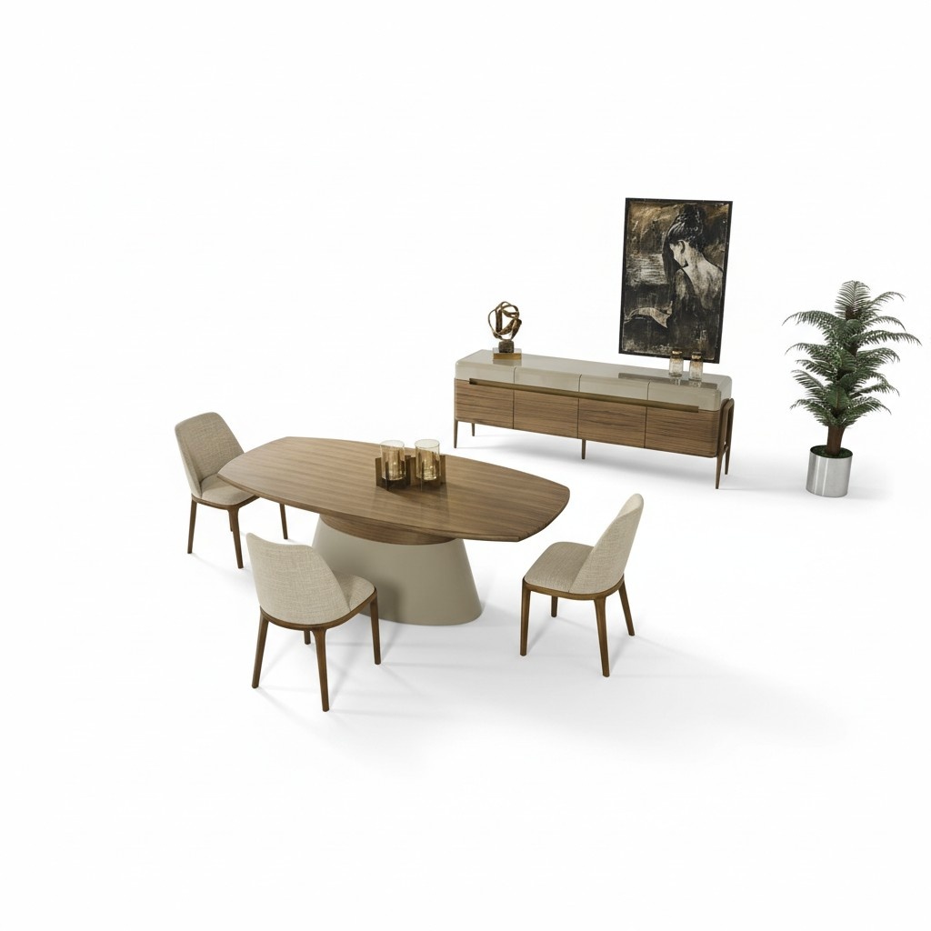 Komplette Essecke Essgruppe Esstisch Set 8tlg Esszimmer Braun Holz Neu