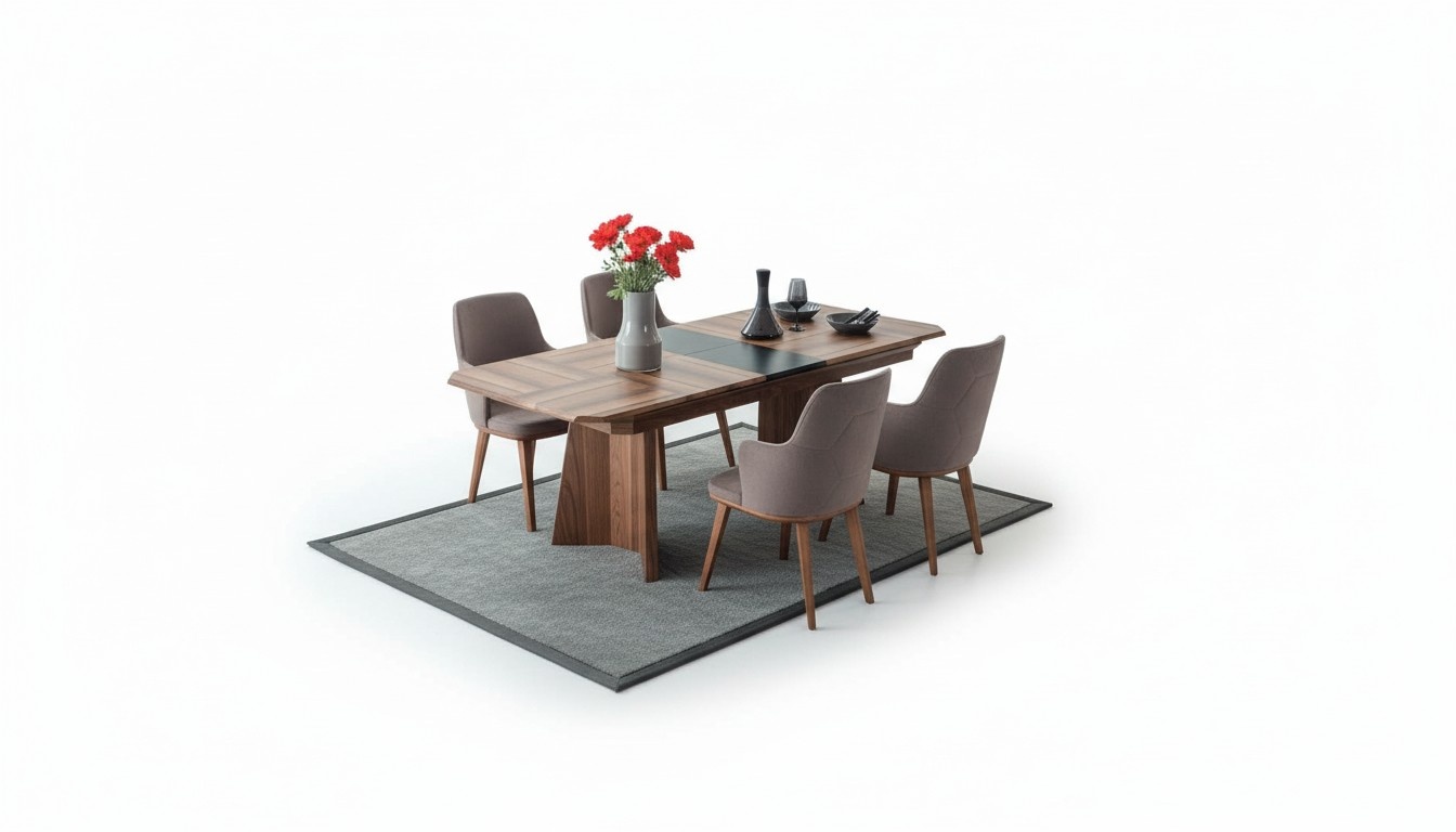 Komplette Essgruppe Designer Essecke Holz Esstisch 6x Polsterstühle