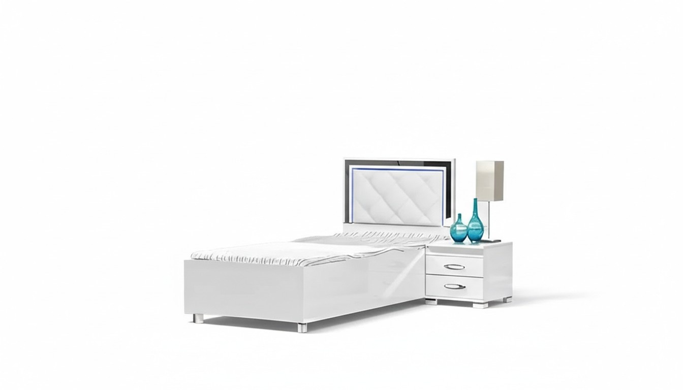 Komplette Jugendzimmer Nachttisch Kleiderschrank 4tlg Weiß Schlafzimmer