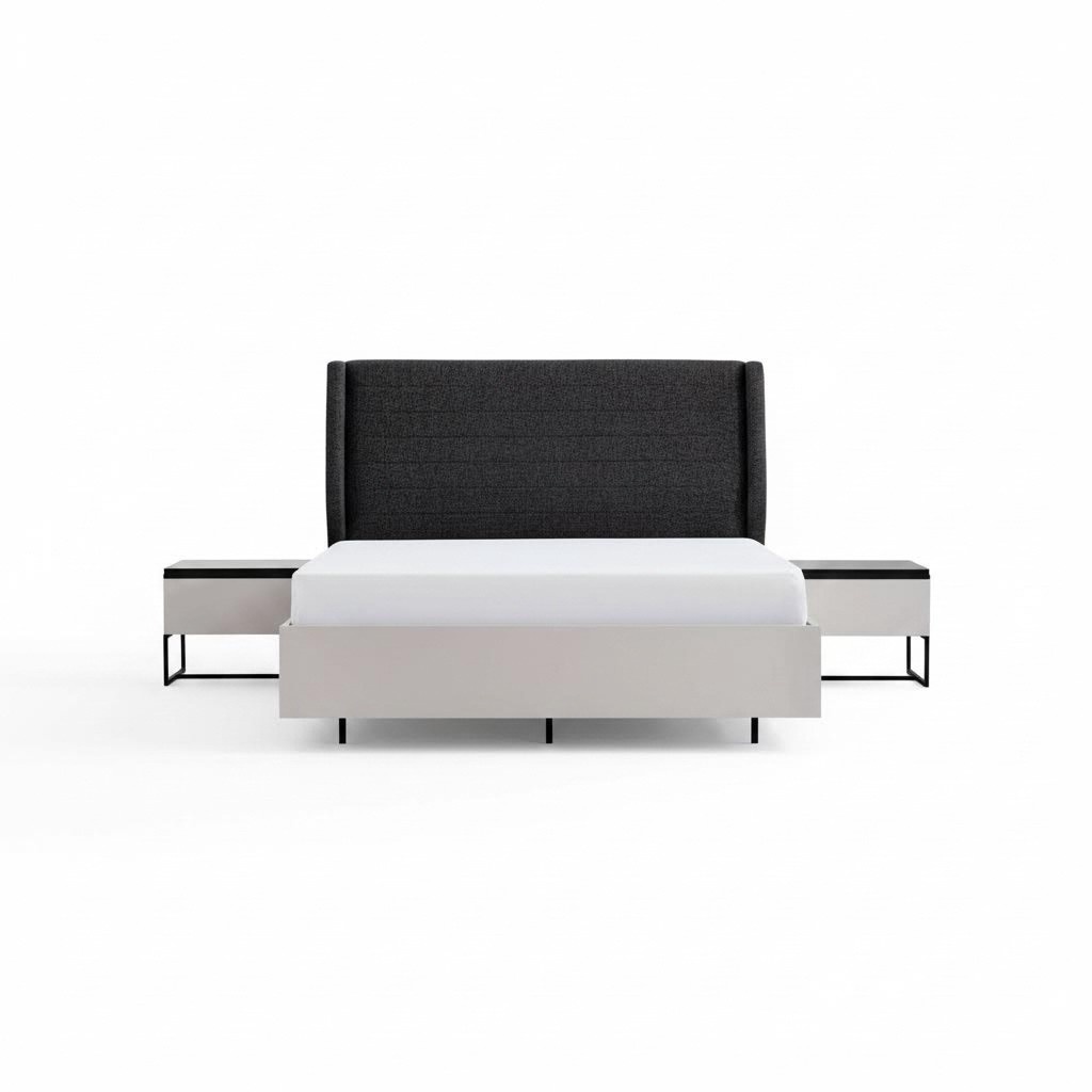 Komplette Schlafzimmermöbel Doppelbett Holz 3tlg Design Weiß Bett Set