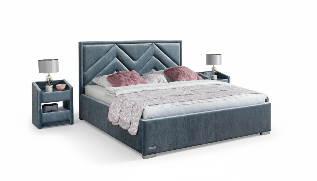 Komplettes Schlafzimmer Set Bett 2x Nachttisch 3 tlg. Sets Designer Luxus Betten