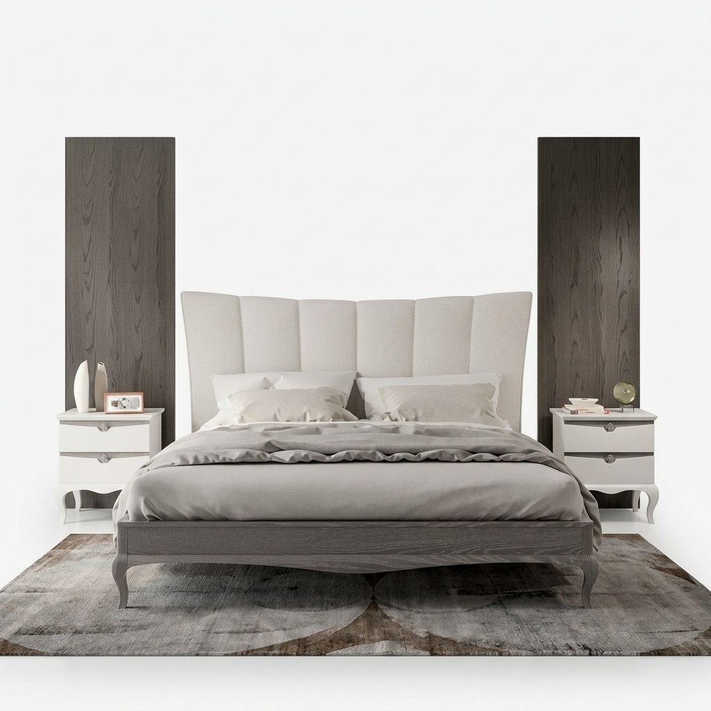 Komplettes Set Bett 2x Nachttische 3 tlg. Schlafzimmer Sets Luxus Betten