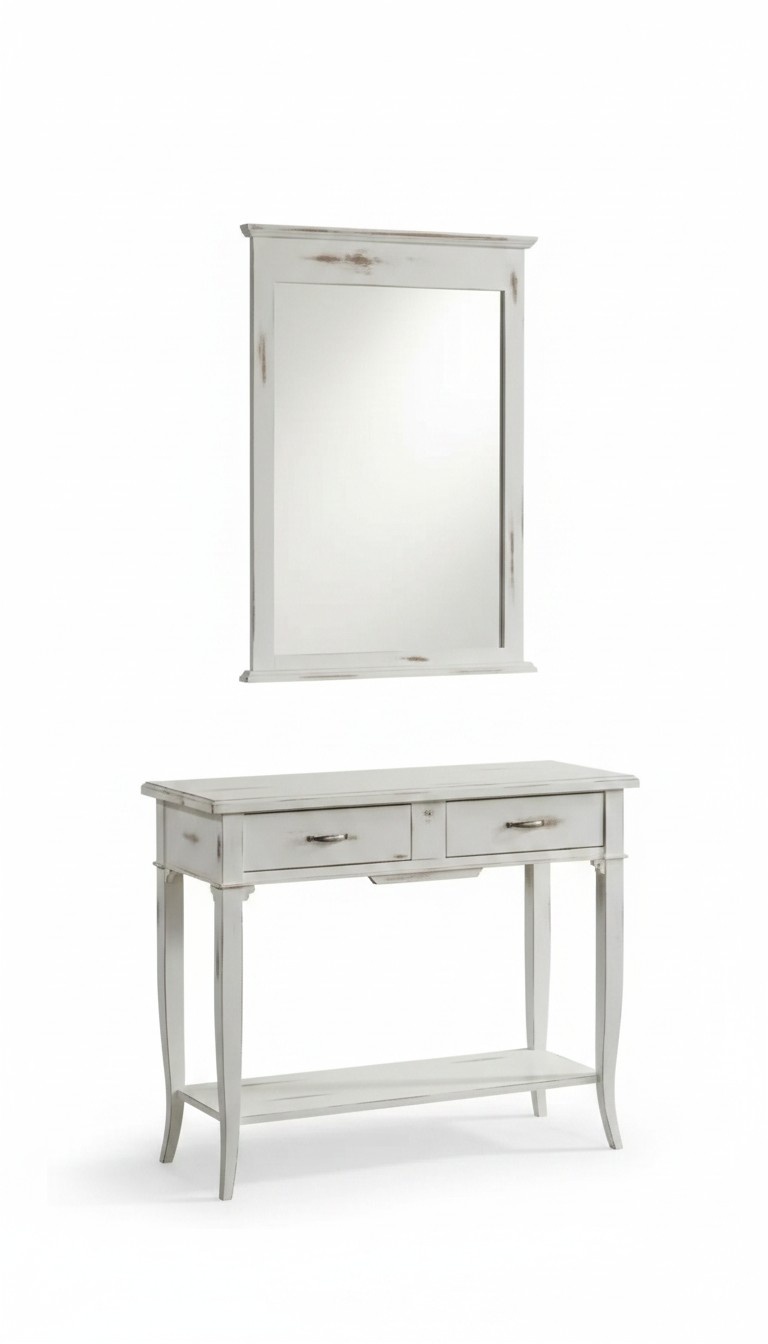 Konsolen Tisch mit Spiegel Luxus Set Konsole 2tlg. Italienische Möbel