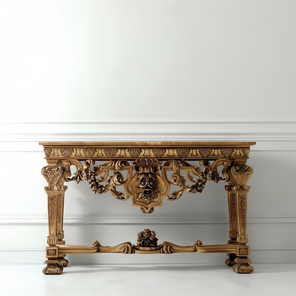 Konsolentisch Möbel Holz Konsole Italienisches Sideboard Konsolen Echtholz Tisch