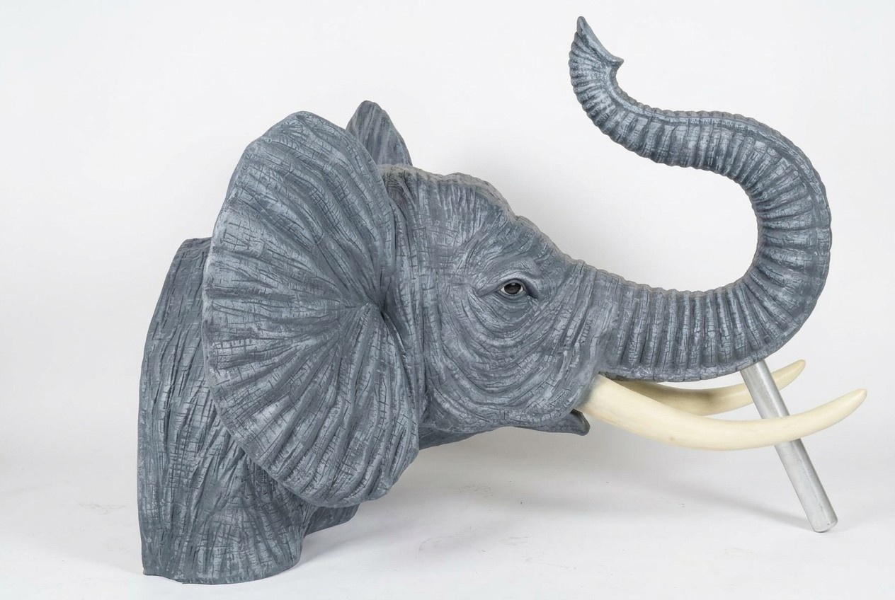 Kopf elefant Büste Figur Statue Skulptur Figuren Skulpturen Garten Wand