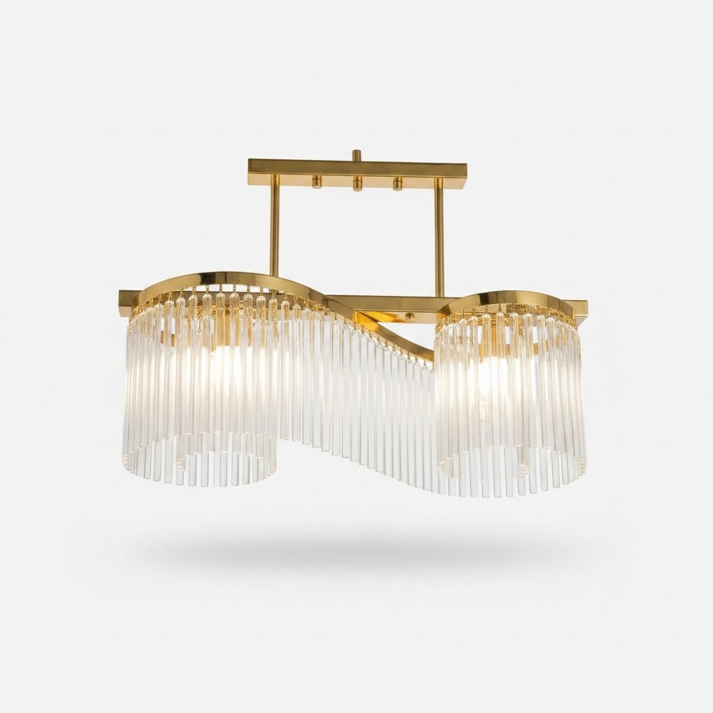 Kronleuchter Deckenleuchter Luxus Gold Deckenlampe Lüster Glas Modern