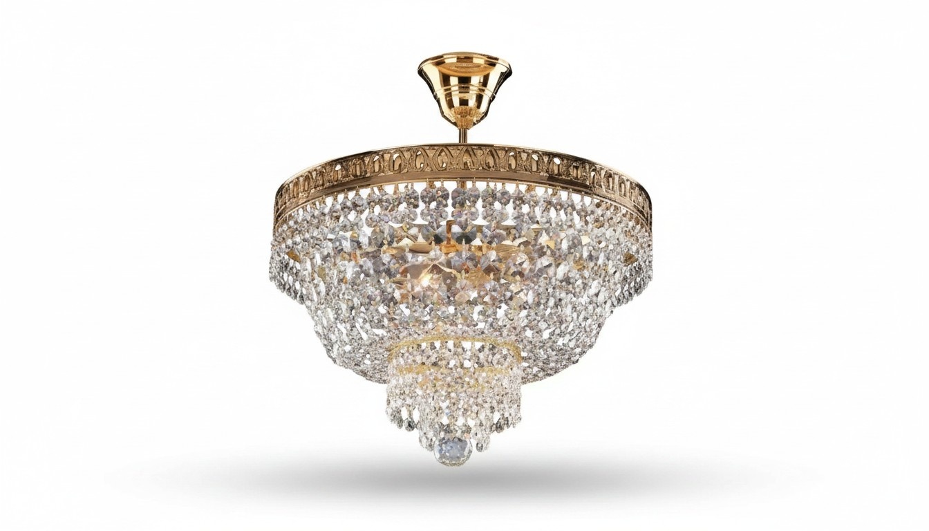 Kronleuchter Deckenleuchter Luxus Gold Deckenlampe Lüster Kristall Art