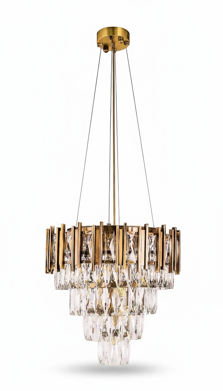 Kronleuchter Deckenleuchter Luxus Gold Deckenlampe Lüster Kristall