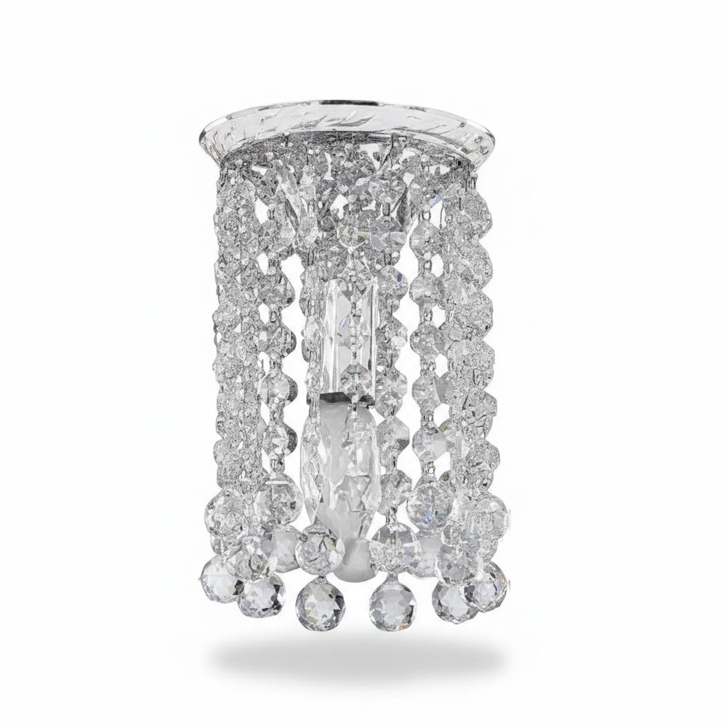 Kronleuchter Deckenleuchter Silber Deckenlampe Lüster Kristall Lampe