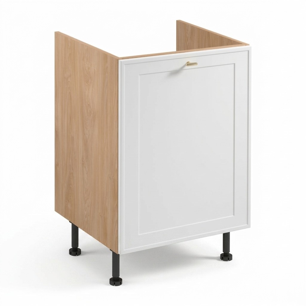 Küchenunterschrank Schrank Küchenunterbau-Schrank Holzschrank Beige-Weiß