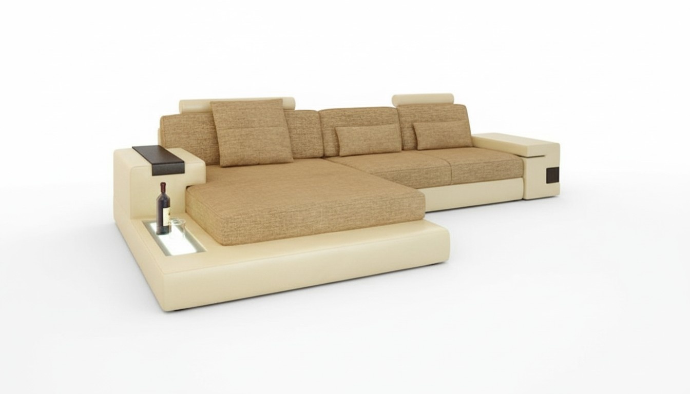 L-Form Sofa Couch Design Couch Textil Modern Polster Wohnlandschaft Ecksofa Neu