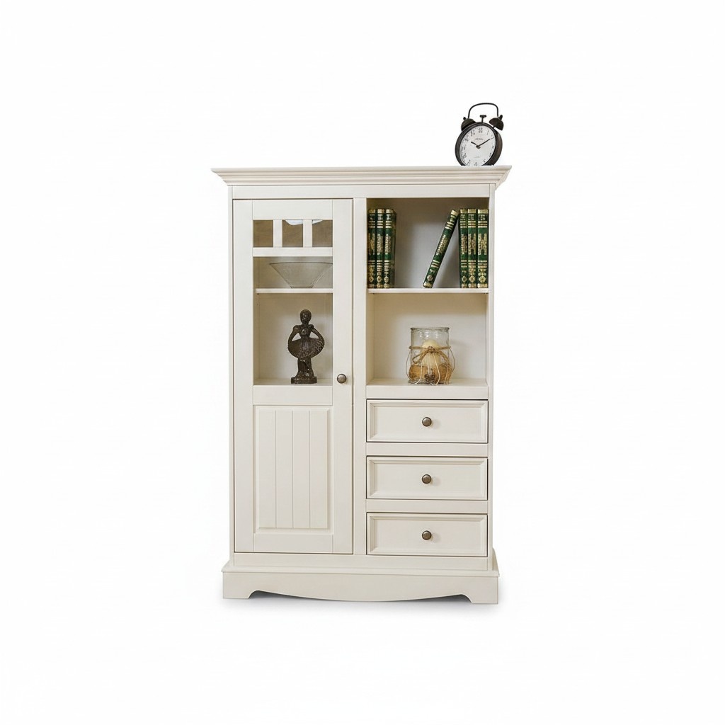 Landhaus Kommode Schrank Regale Echtholz Hochschrank Regal Bücher Bar Schränke