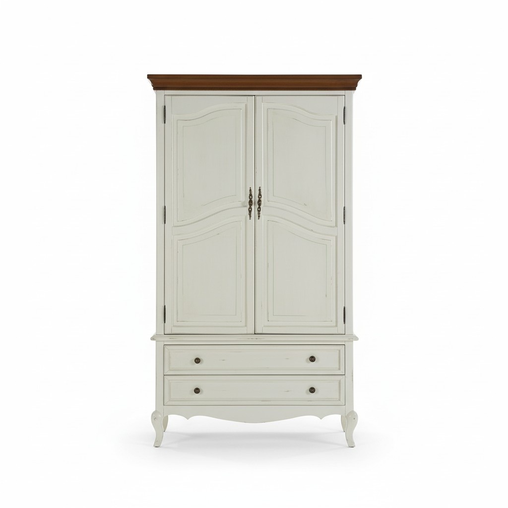 Landhaus Stil Kleiderschrank Design Möbel Schränke Schlafzimmer Weiß Schrank Neu