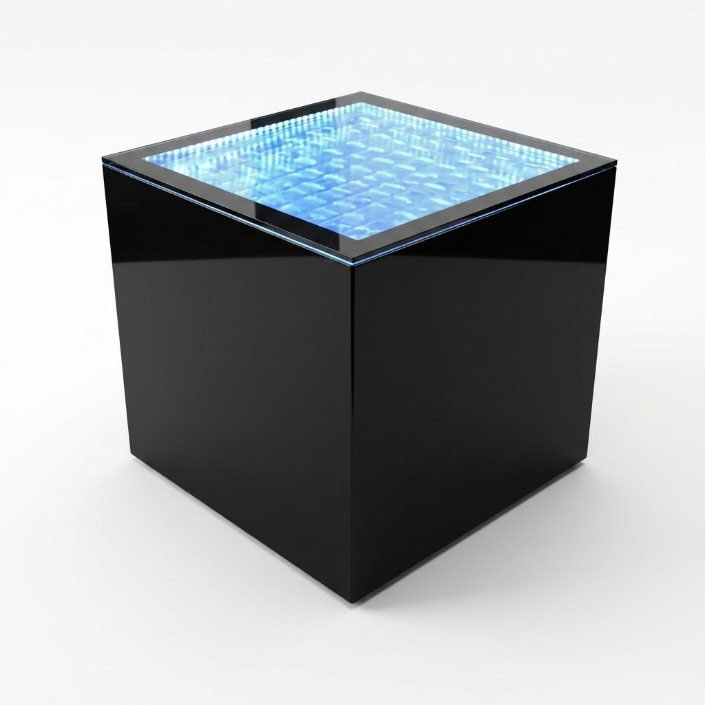 Led Quadrat Beistelltisch Kaffeetisch Wohnzimmer Möbel Wasser Säule Couchtisch