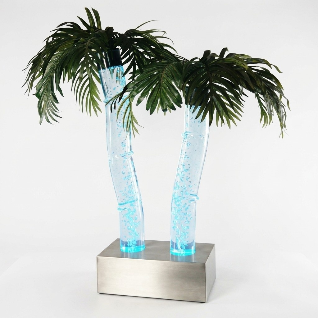 Led Wasser Säulen Palme Kunstpflanze Pflanze Wassersäulen Säulen Wasserspiel neu