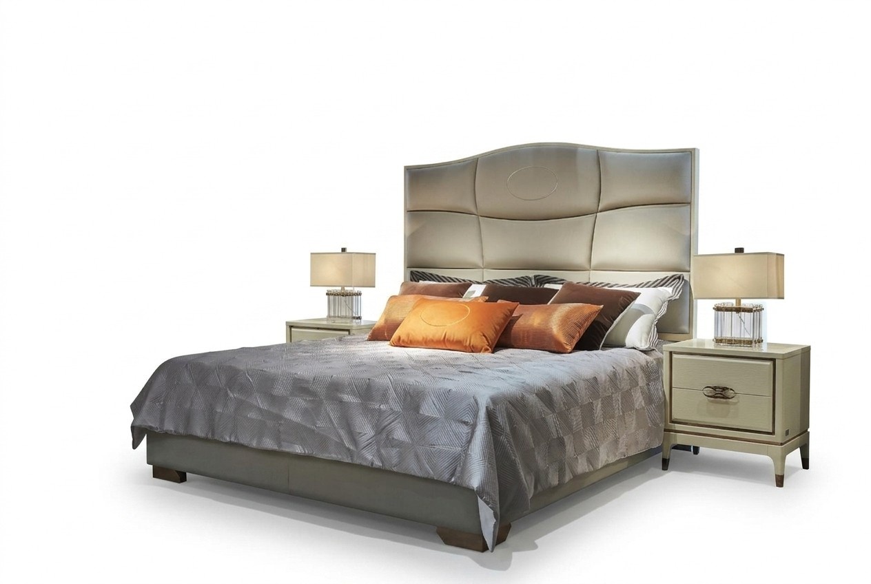 Leder Bett Polster Design Luxus Doppel Hotel Betten Schlaf Zimmer Ehe