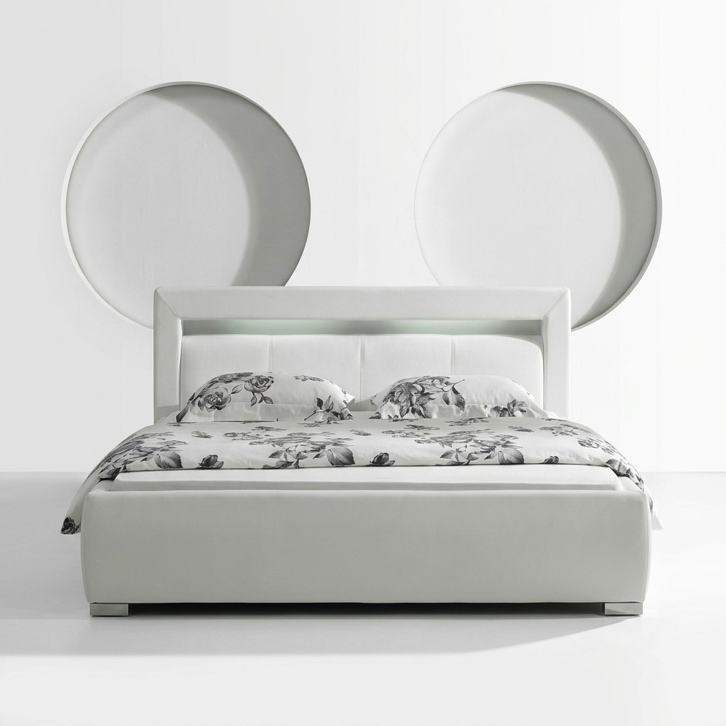 Leder Bett Polster Design Luxus Doppel Hotel Schlaf Zimmer Ehe Betten Beleuchtet