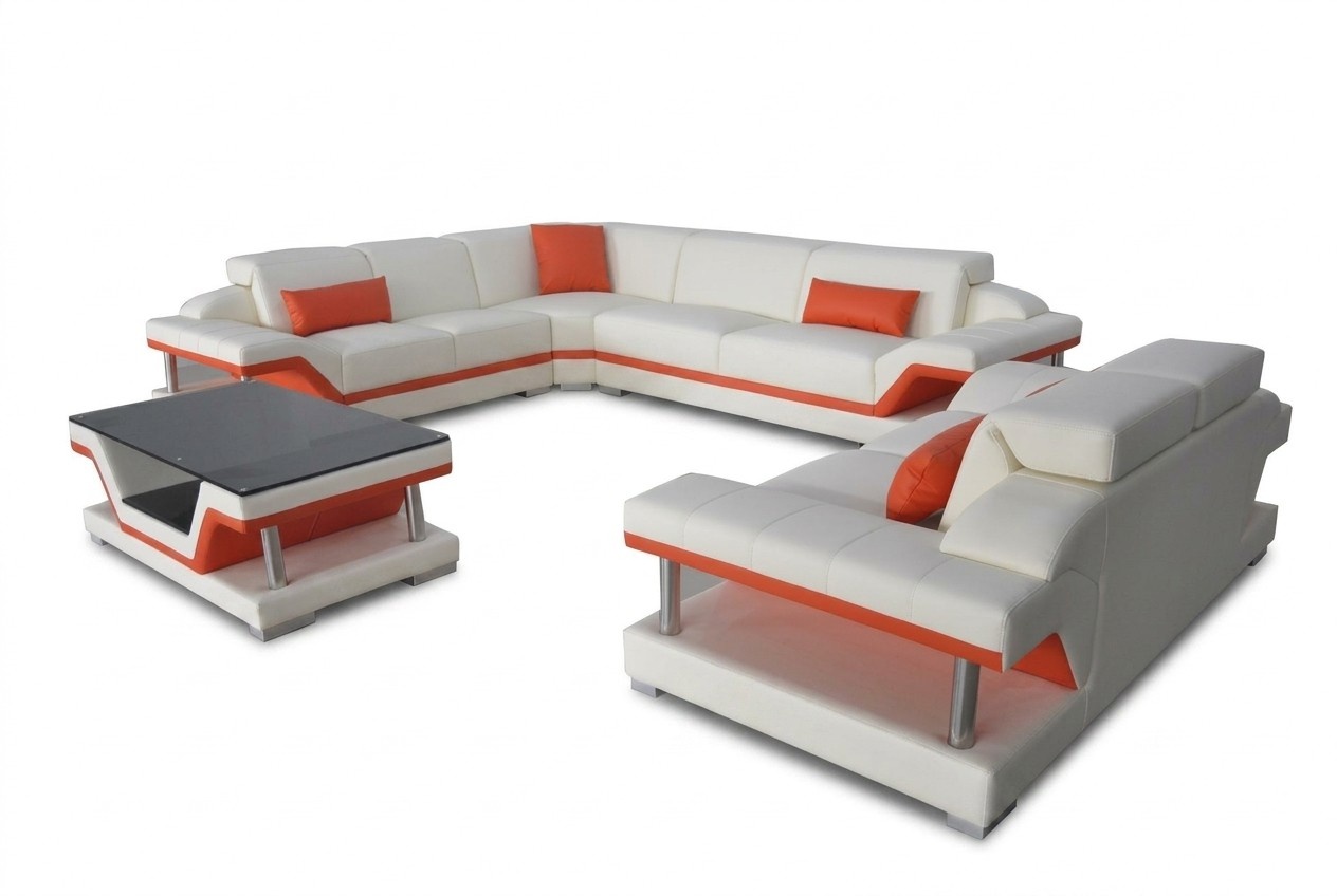 Leder Eck Sofa Garnitur Sofas Couchen Polster Wohnlandschaft Luxus Ecke