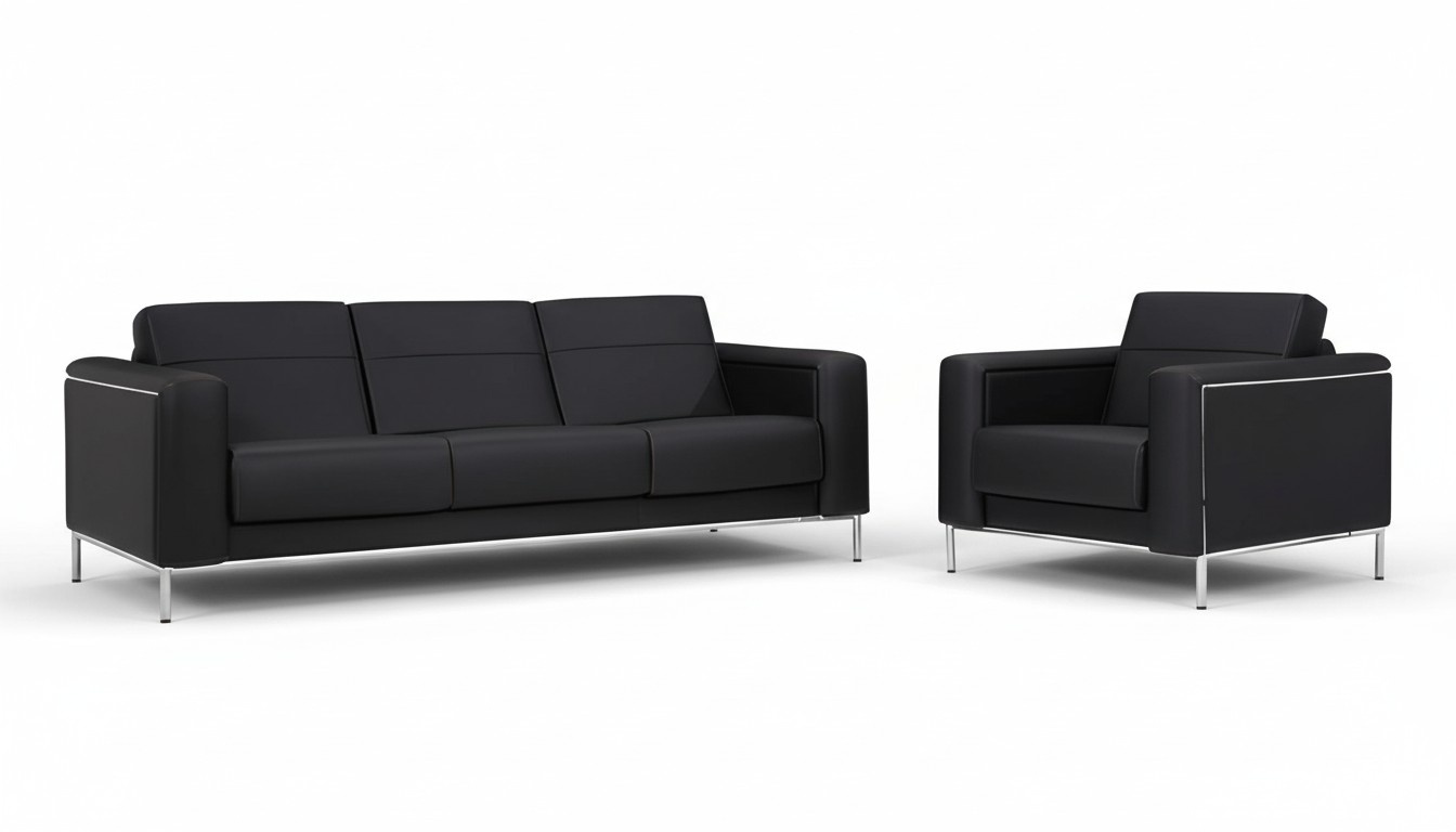Leder Sofa Couch Polster Garnitur Büromöbel Moderne Couchen 3+1