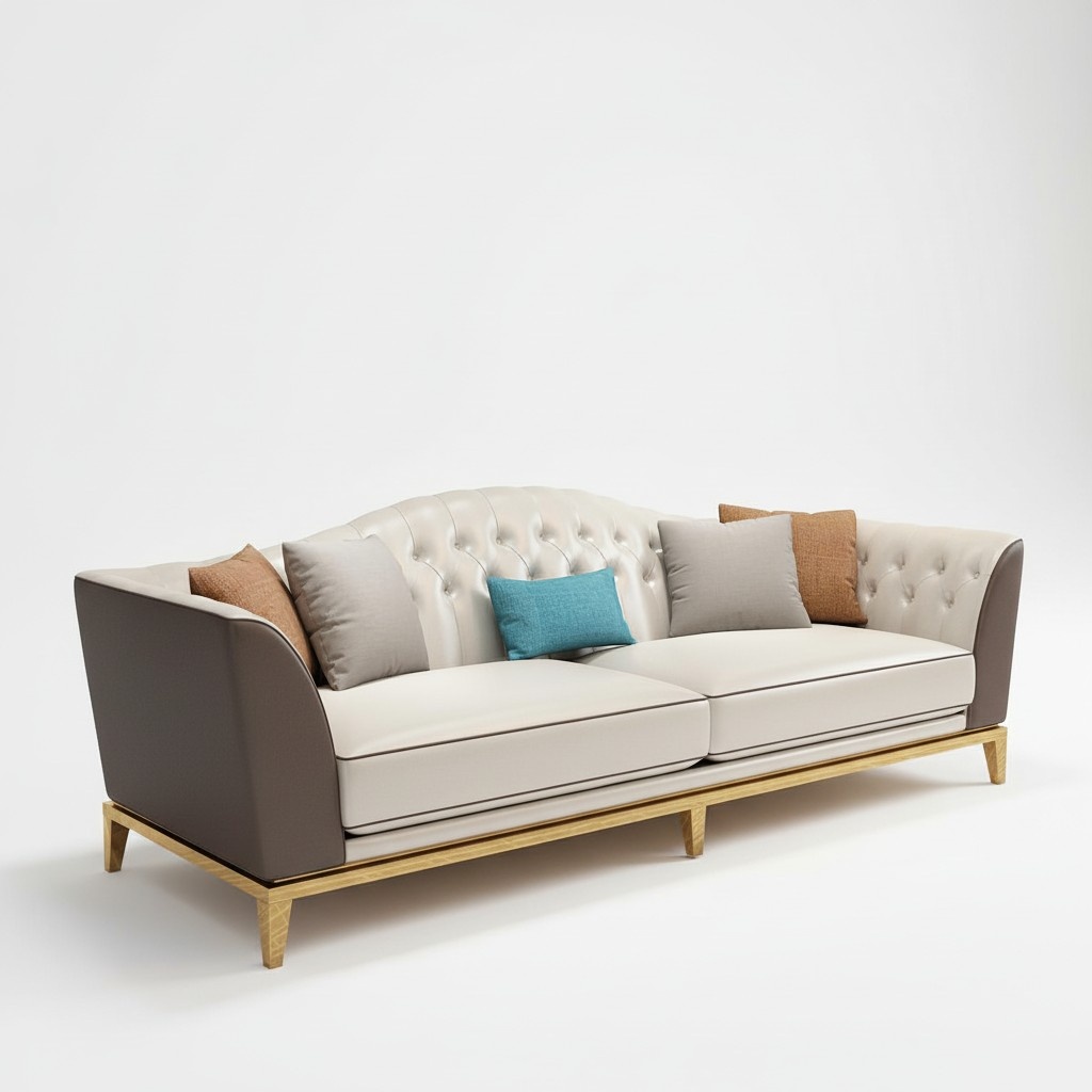 Leder Sofa Couch Polster Chesterfield Garnitur 2+1 Sitz Sitzer Couchen Sofas Neu