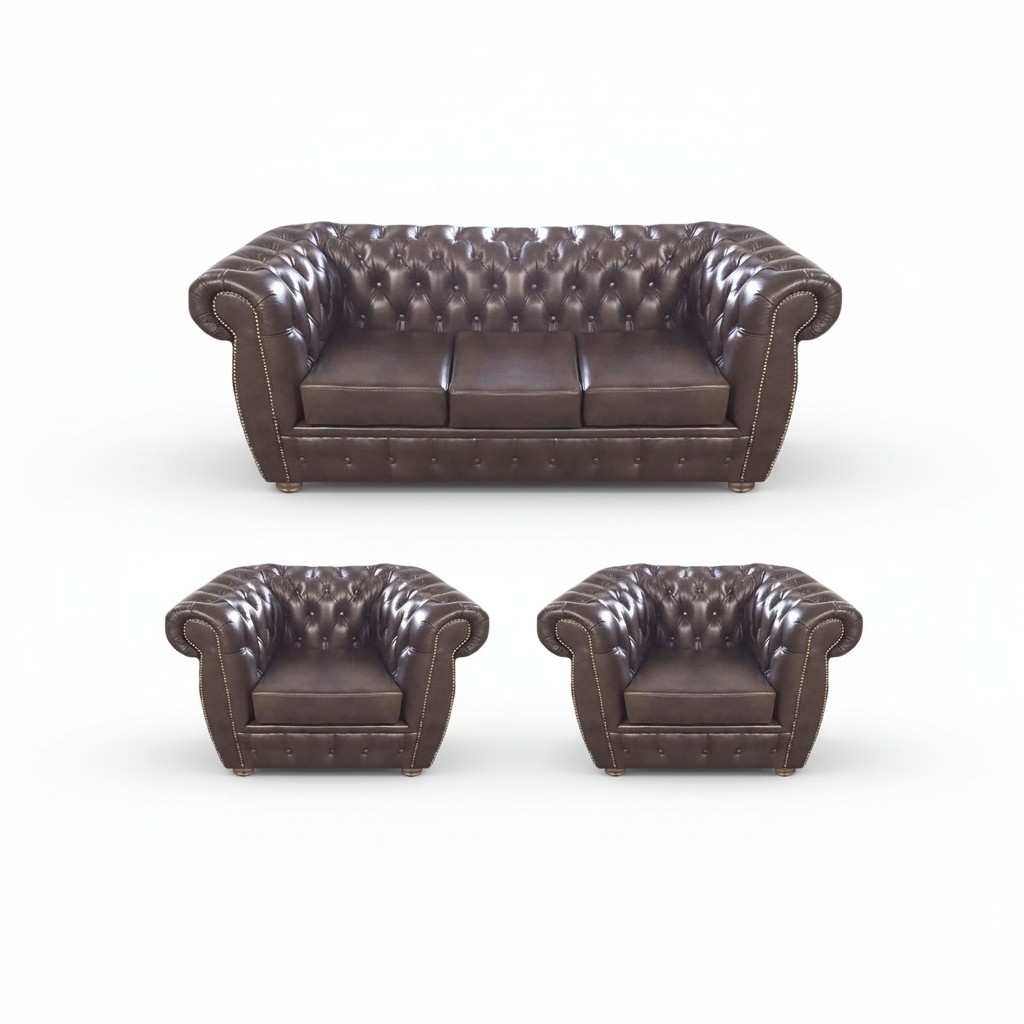 Leder Sofagarnitur Chesterfield Polstermöbel Wohnzimmer Design Sitz Möbel