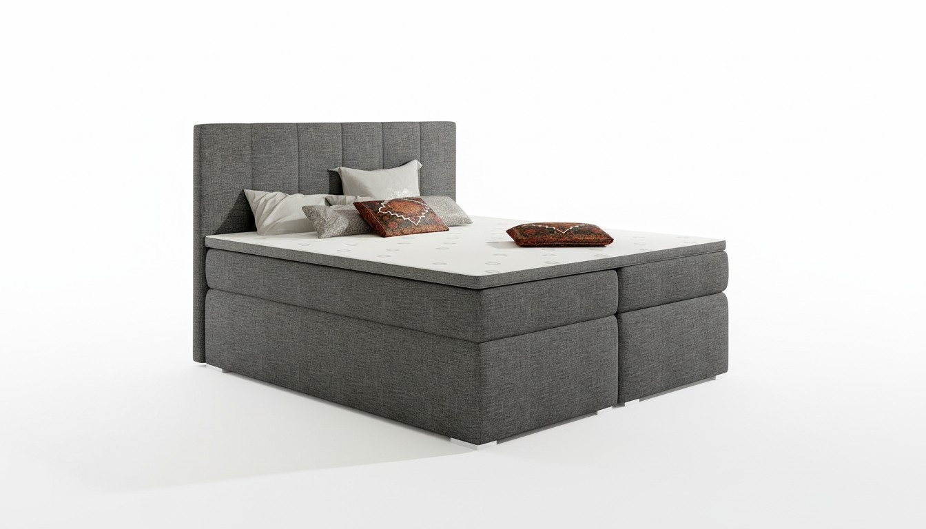 Lederbett Polster Bett Boxspring Betten 180x200cm Bettkasten Matratze