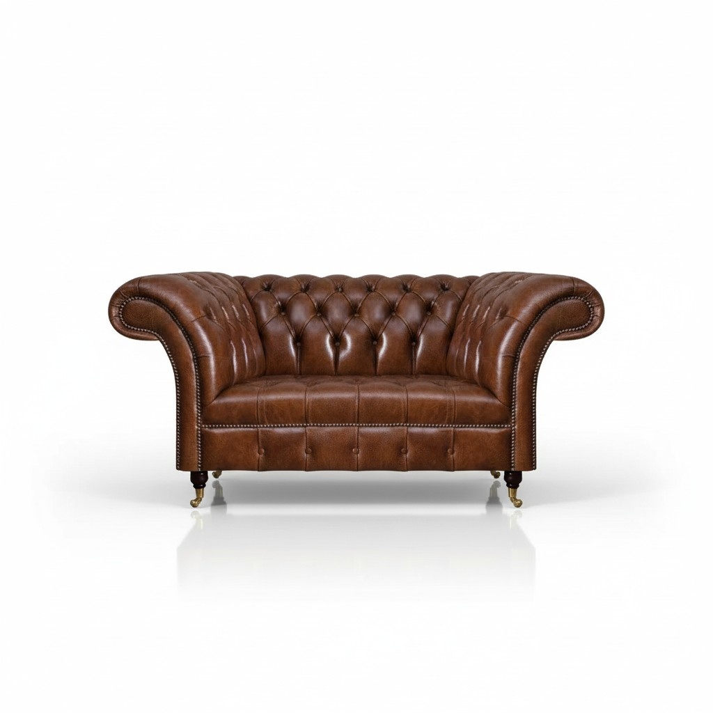 Ledercouch Chesterfield Braunes Sofa Wohnzimmer Designer Ledermöbel