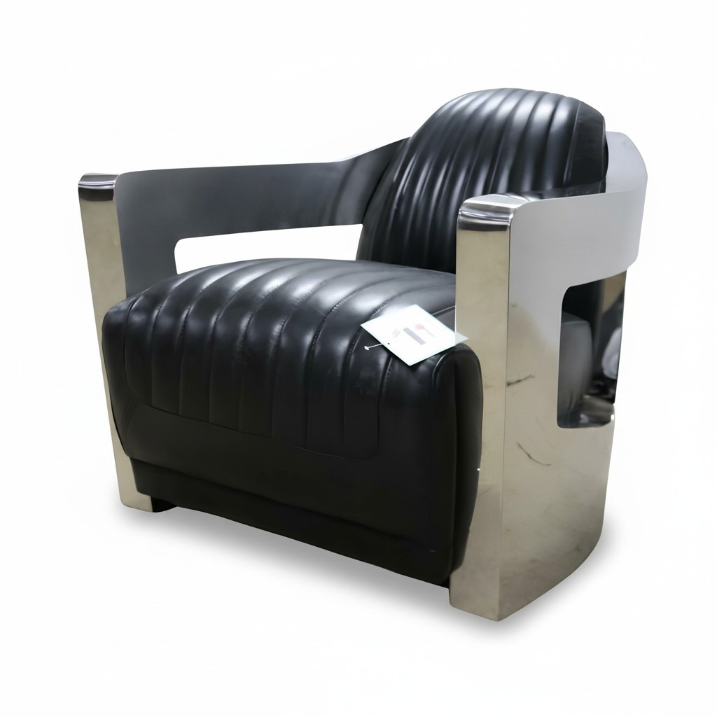 Ledersessel Sessel Aviator Clubsessel Art Deco Cocktailsessel Fernsehsessel neu