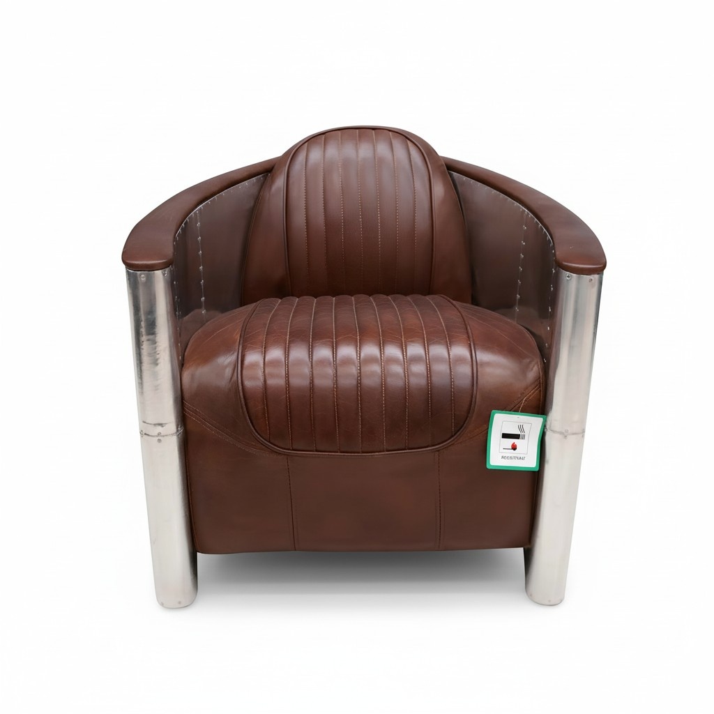 Ledersessel Sessel Aviator Clubsessel Art Deco Cocktailsessel Fernsehsessel neu