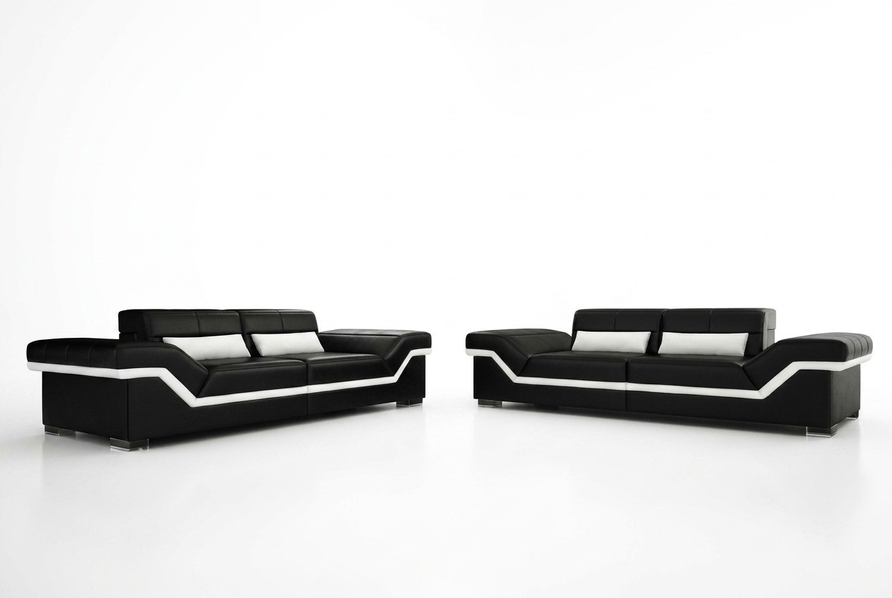 LEDERSOFA BIG SOFA 3+3 DESIGN SOFA POLSTER LEDER GARNITUR COUCH SOFAGARITUR NEU