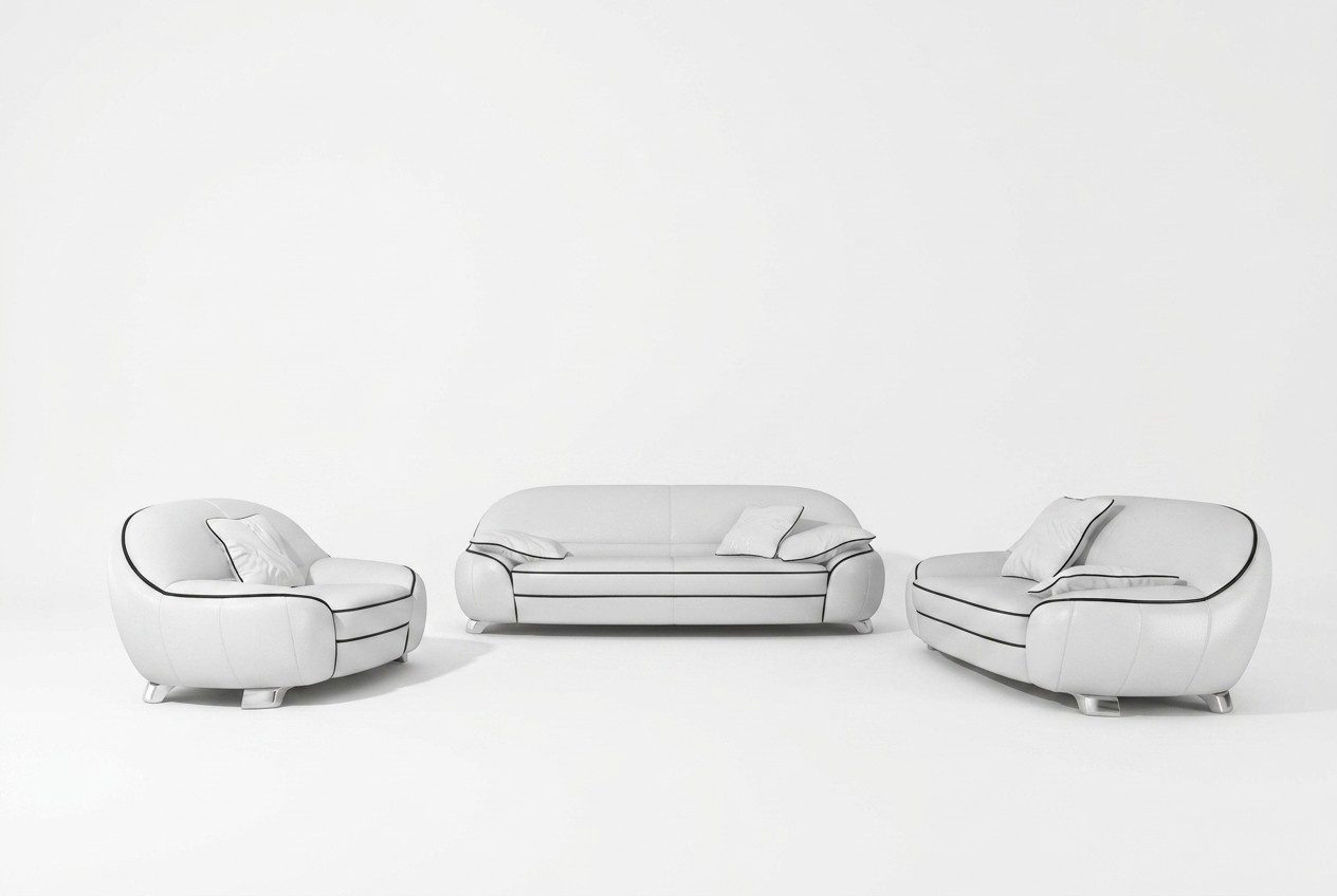 Ledersofa Couch Wohnlandschaft 3+2+1 Sitzer Garnitur Design Modern Sofa mit USB