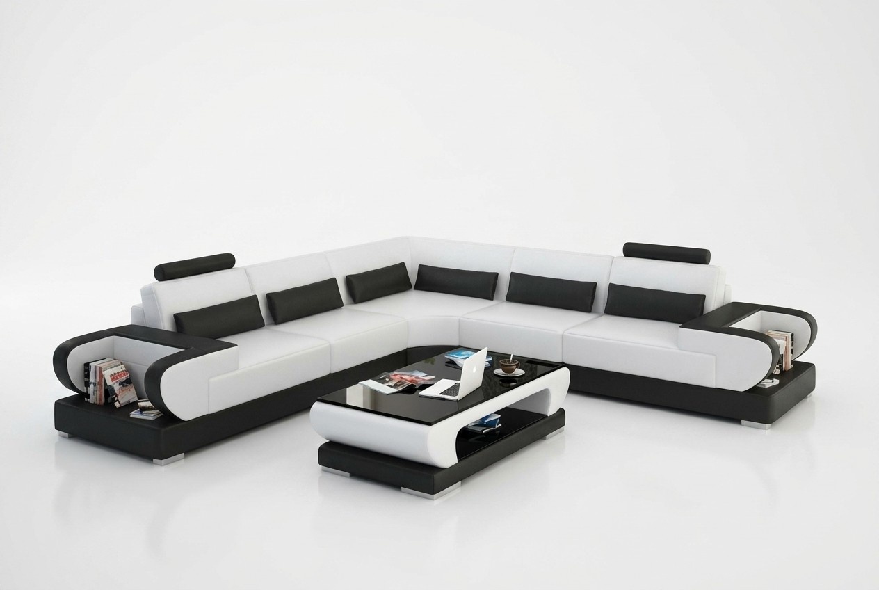 Ledersofa Couch Wohnlandschaft Eck Garnitur Design Modern Sofa mit USB Ecksofa