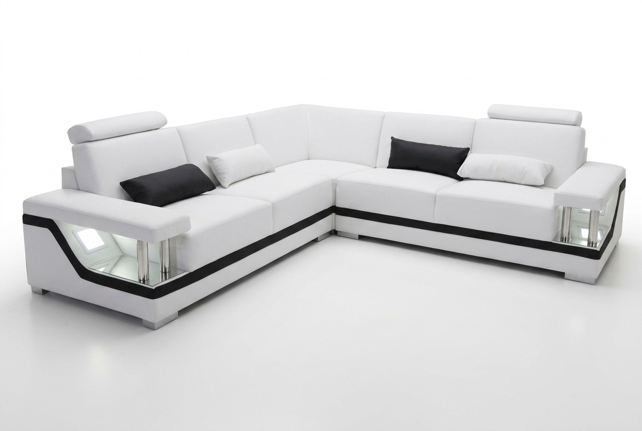 Ledersofa Couch Wohnlandschaft Eck Garnitur Design Modern Sofa L-Form L6002