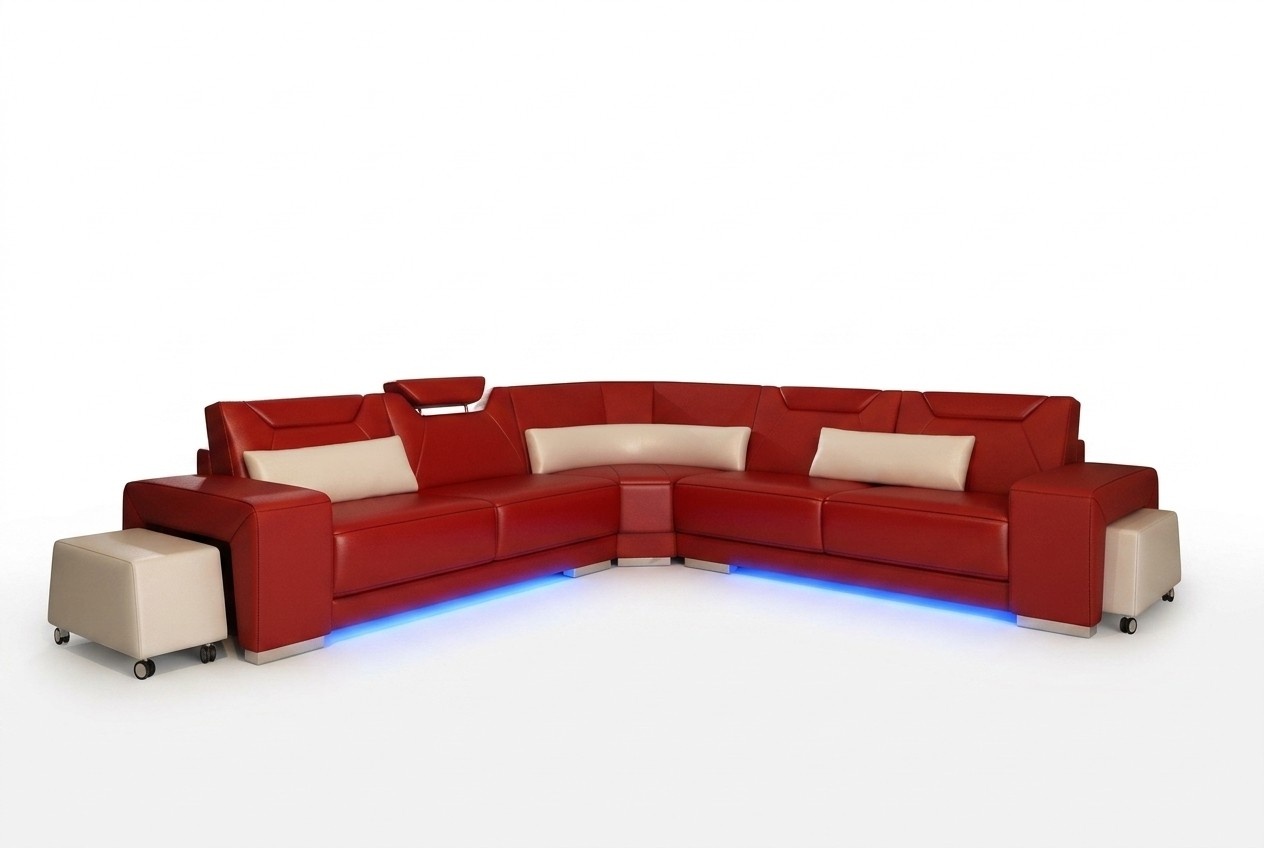 LEDERSOFA COUCH WOHNLANDSCHAFT ECKSOFA ECK GARNITUR DESIGN