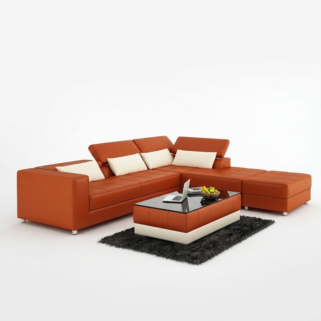 Ledersofa Couch Wohnlandschaft Ecksofa Eck Garnitur Design Modern Sofa mit USB