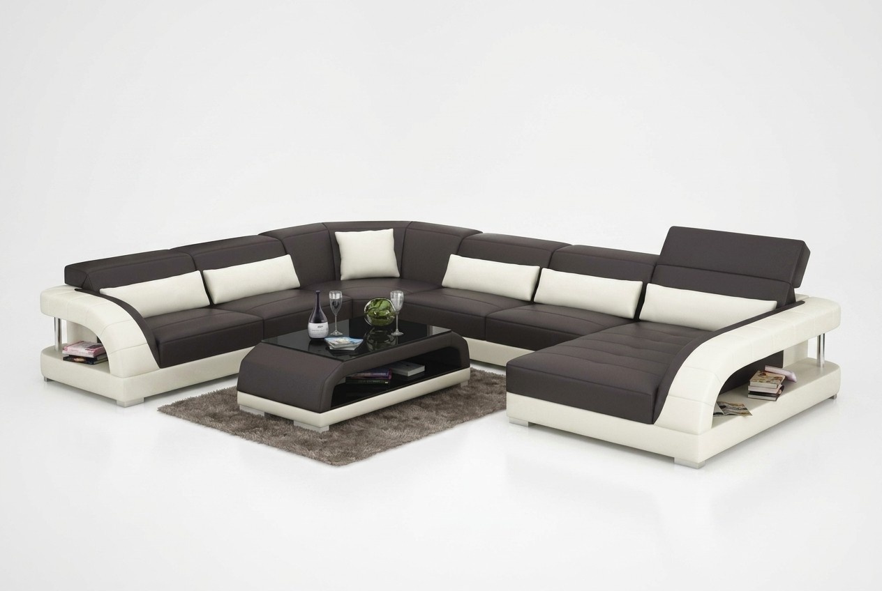 Ledersofa Couch Wohnlandschaft Ecksofa Eck Garnitur Design Modern Sofa mit USB