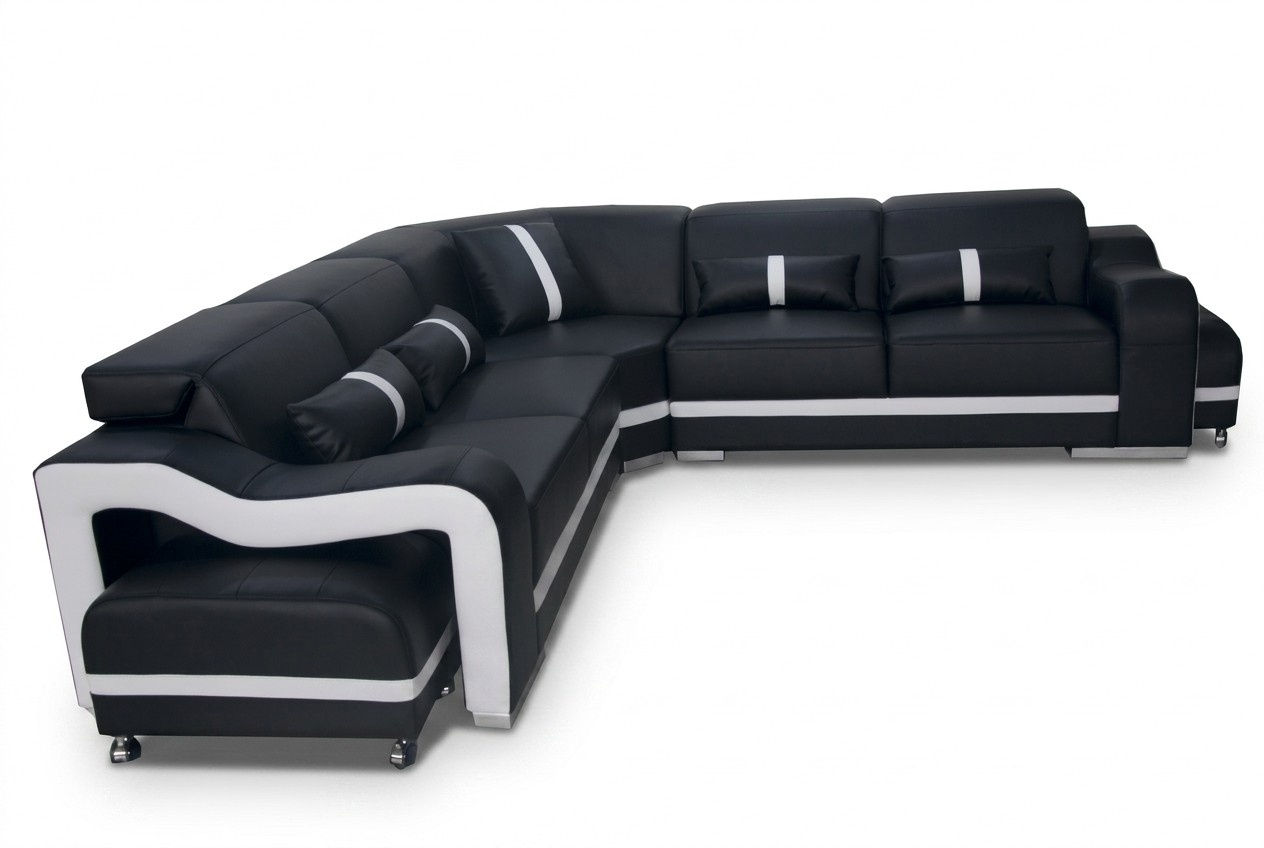 Ledersofa Couch Wohnlandschaft Garnitur Design Modern Ecke Sofa L-Form +USB Neu