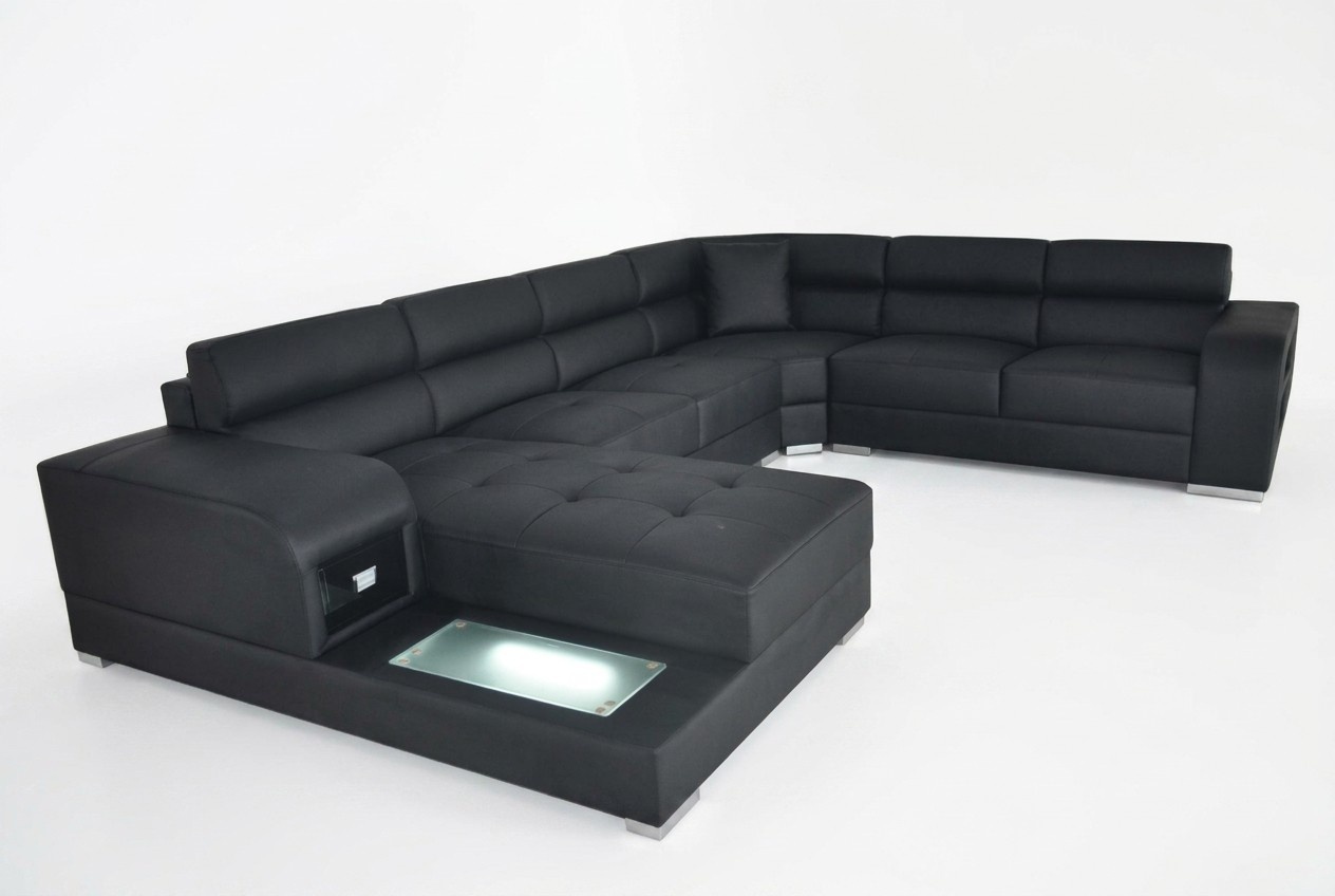 Ledersofa Couch Wohnlandschaft Garnitur Design Modern Ecke Sofa U-Form